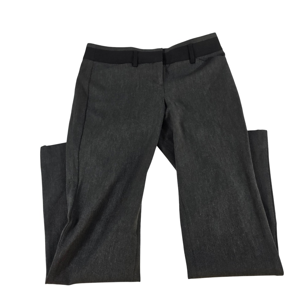 Express Editor Pants Womens 2R Gray Heather Low Rise Straight Leg Dress Slacks
